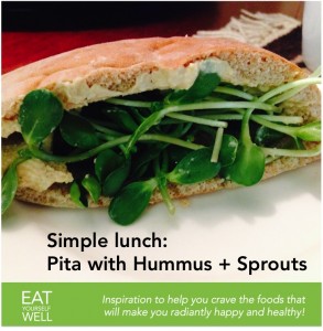 Pita with Hummus and Sprouts
