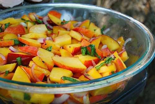 Summer Peach and Basil Salad